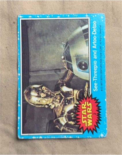 1977 Topps Star Wars Blue Series 1 #2 See-Threepio and Artoo-Detoo — front