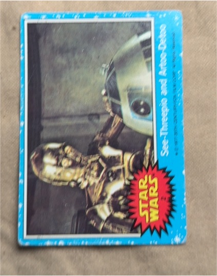 1977 Topps Star Wars Blue Series 1 #2 See-Threepio and Artoo-Detoo — front