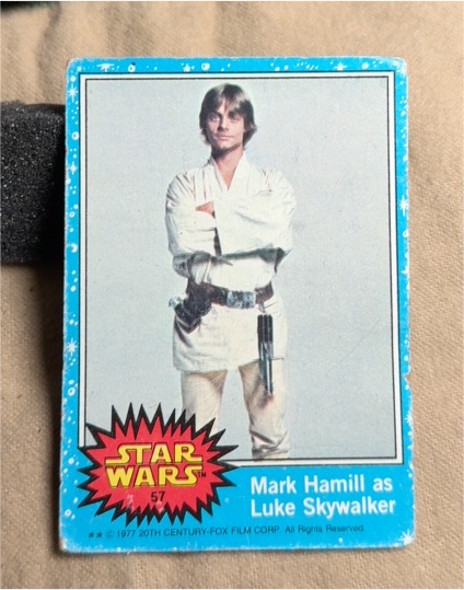 1977 Topps Star Wars #57 Mark Hamill as Luke Skywalker — front