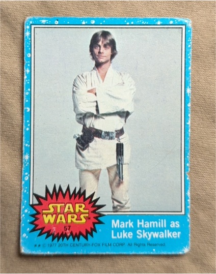 1977 Topps Star Wars #57 Mark Hamill as Luke Skywalker — front