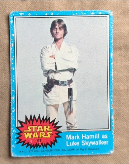 1977 Topps Star Wars #57 Mark Hamill as Luke Skywalker — front