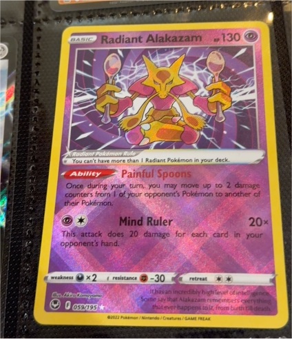 2022 Pokémon Sword & Shield Silver Tempest #059 Radiant Alakazam — front