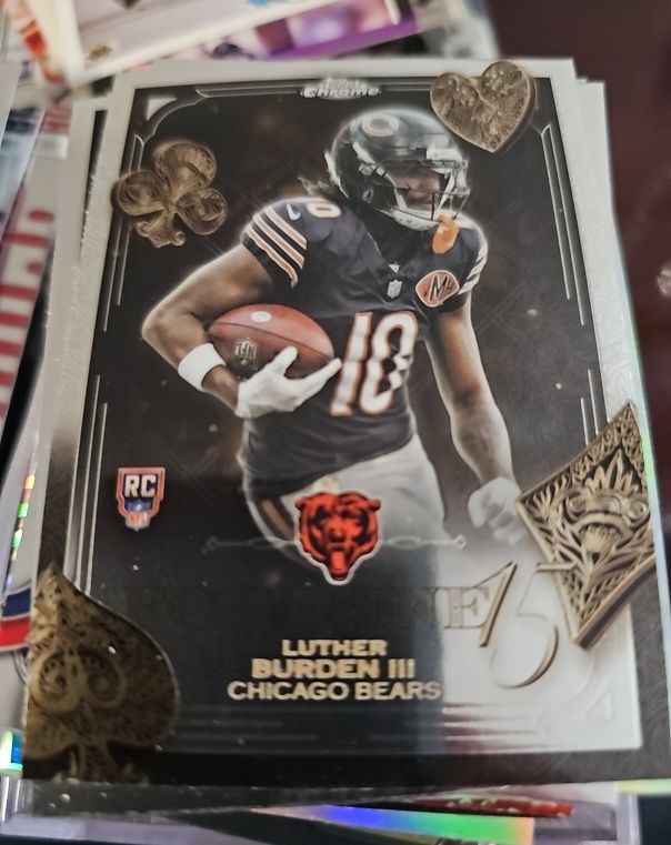 2025 Topps Chrome #F15-28 Luther Burden III Fortune 15 RC Chicago Bears — front