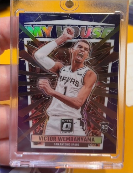 2023-24 Panini Donruss Optic #6 Victor Wembanyama My House Purple Prizm Rookie — front