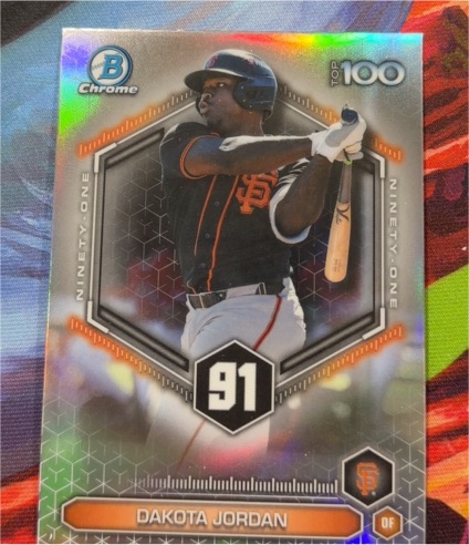 2026 Bowman Chrome #BTP-91 Dakota Jordan — front