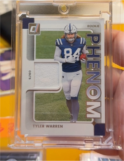 2025 Donruss #RPJ-TWN Tyler Warren Rookie Phenom Patch Colts — front
