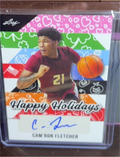 2022 Leaf Happy Holidays #BA-CRF Cam'ron Fletcher — front