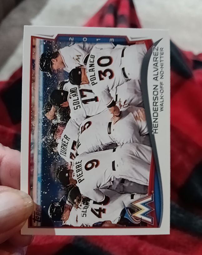 2014 Topps #132 Henderson Alvarez Miami Marlins Walk-Off No-Hitter — front