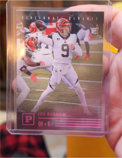 2020 Panini Chronicles #PA-1 Joe Burrow Cincinnati Bengals Rookie Card — front