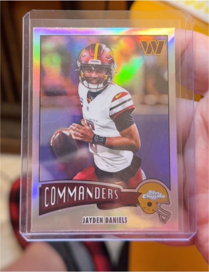 2025 Topps Chrome 1975-34 Jayden Daniels Commanders — front