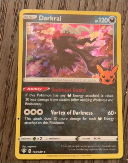 2020 Pokémon TCG Darkness Ablaze #105 Darkrai — front