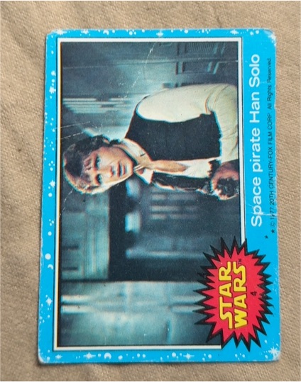 1977 Topps Star Wars Blue Series 1 #4 Space Pirate Han Solo — front