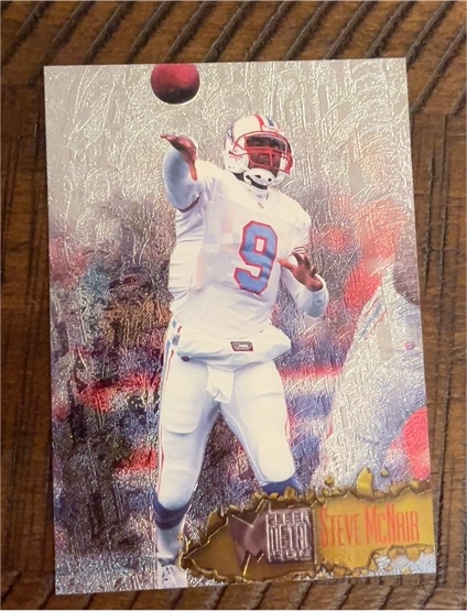 1996 Fleer Metal #48 Steve McNair Houston Oilers — front