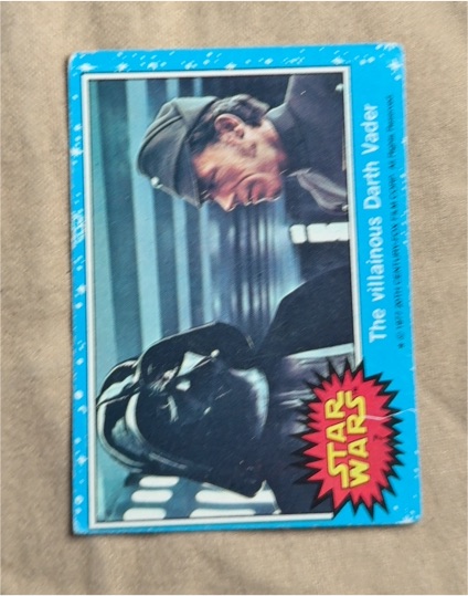 1977 Topps Star Wars Blue Series #7 The Villainous Darth Vader — front
