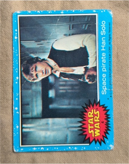 1977 Topps Star Wars #4 Space Pirate Han Solo — front