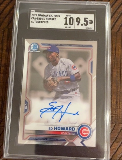 2021 Bowman Chrome Prospects #CPA-EHO Ed Howard Autographed — front