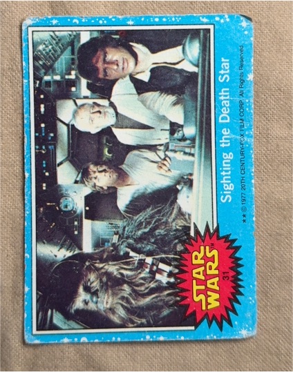 1977 Topps Star Wars Blue Series 1 #31 Sighting the Death Star — front