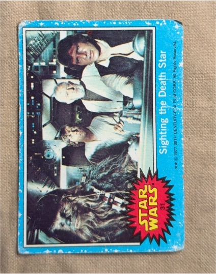 1977 Topps Star Wars Blue Series 1 #31 Sighting the Death Star — front