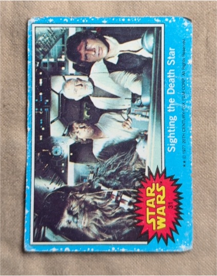 1977 Topps Star Wars Blue Series 1 #31 Sighting the Death Star — front