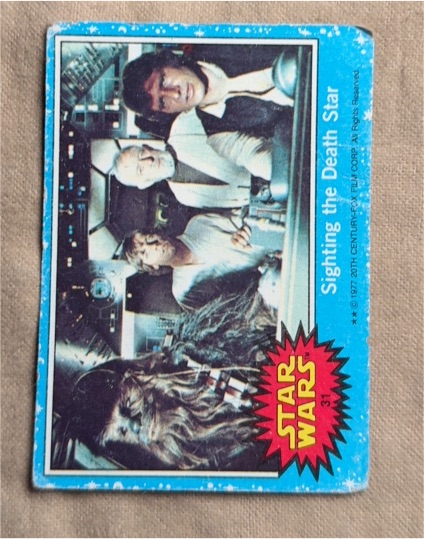 1977 Topps Star Wars Blue Series 1 #31 Sighting the Death Star — front