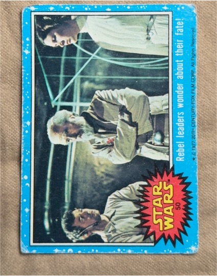 1977 Topps Star Wars Blue Series 1 #50 Rebel leaders wonder about their fate! — front