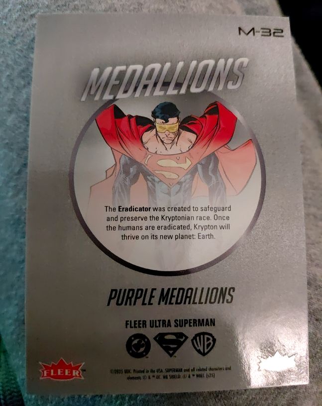 2025 Fleer Ultra Superman Medallions #M-32 Eradicator — front