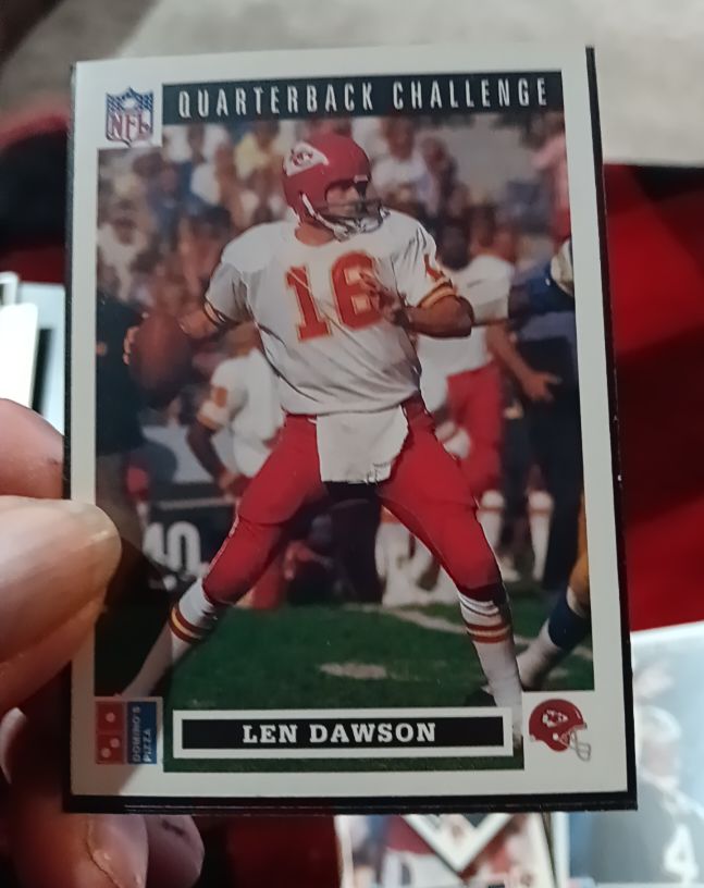 1991 Upper Deck Domino's Pizza Quarterback Challenge #34 Len Dawson — front