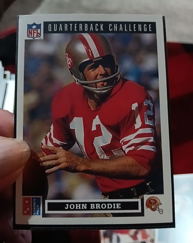 1991 Upper Deck Domino's Pizza Quarterback Challenge #33 John Brodie — front