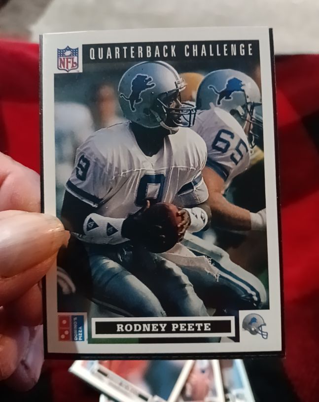 1991 Upper Deck Domino's Pizza Quarterback Challenge #8 Rodney Peete — front
