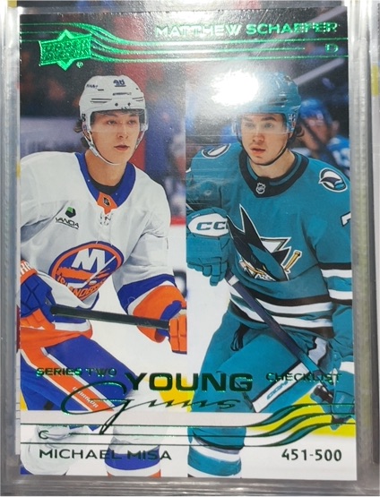 2025-26 Upper Deck Series 2 Young Guns #500 Matthew Schaefer Michael Misa — front