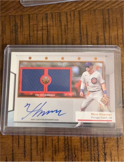 2024 Topps Museum Collection Nico Hoerner Dual Relic Autograph — front
