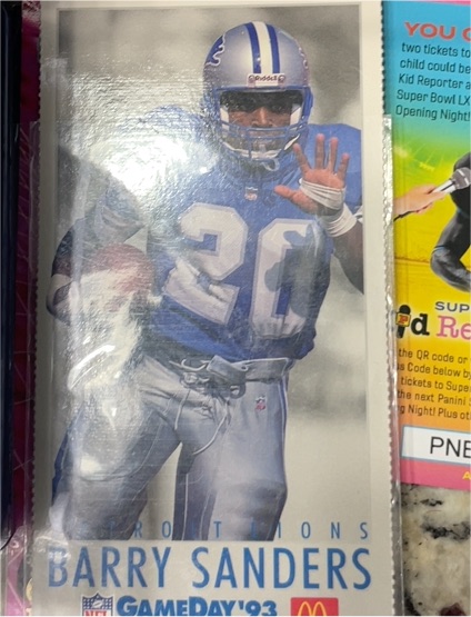 1993 Fleer McDonald's NFL GameDay #MCD5 Barry Sanders — front