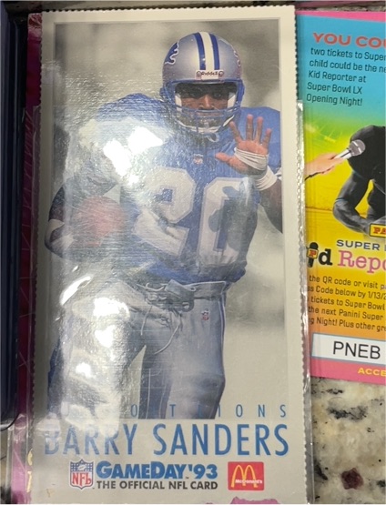 1993 McDonald's NFL GameDay #20 Barry Sanders — front