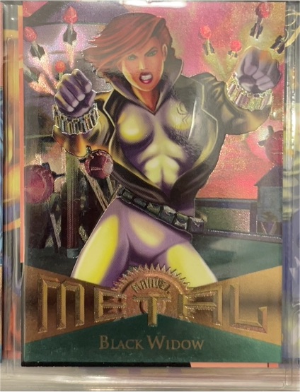 1995 Fleer Marvel Metal #10 Black Widow — front