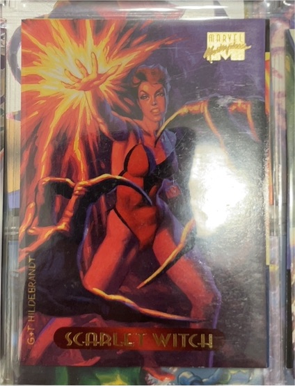 1994 Fleer Marvel Masterpieces Hildebrandt Brothers #105 Scarlet Witch — front