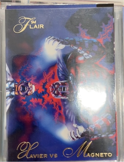 1994 Flair Marvel Annual #121 Xavier vs Magneto — front