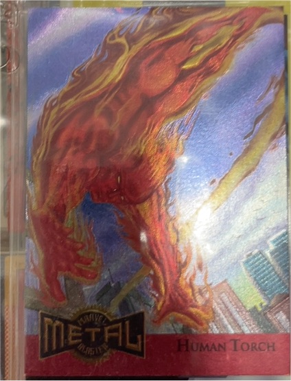 1995 Fleer Marvel Metal Blaster #6 Human Torch — front