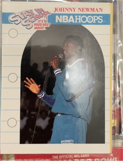 1990-91 NBA Hoops #386 Johnny Newman Stay In School — front