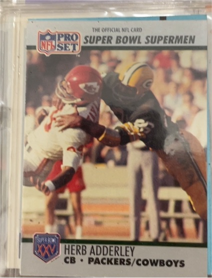 1990 Pro Set Super Bowl Supermen #100 Herb Adderley — front