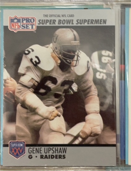 1990 Pro Set Super Bowl Supermen #63 Gene Upshaw — front