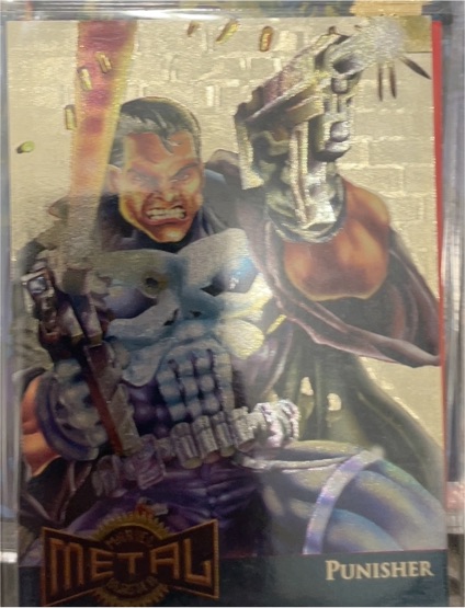 1995 Fleer Marvel Metal #9 Punisher Gold Blaster — front