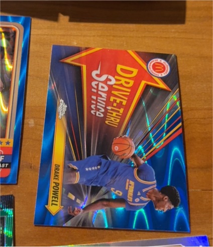 2024 Topps Chrome McDonald's Drive-Thru Service Blue RayWave #DTS-DRP Drake Powell — front