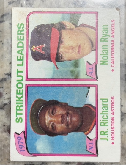 1980 Topps #206 1979 Strikeout Leaders Nolan Ryan / J.R. Richard — front