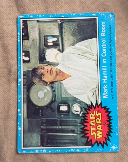 1977 Topps Star Wars #61 Mark Hamill in Control Room — front