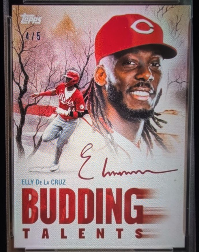 2025 Topps X Bob Ross the Joy of Baseball #4/5 Elly De La Cruz Budding Talents — front