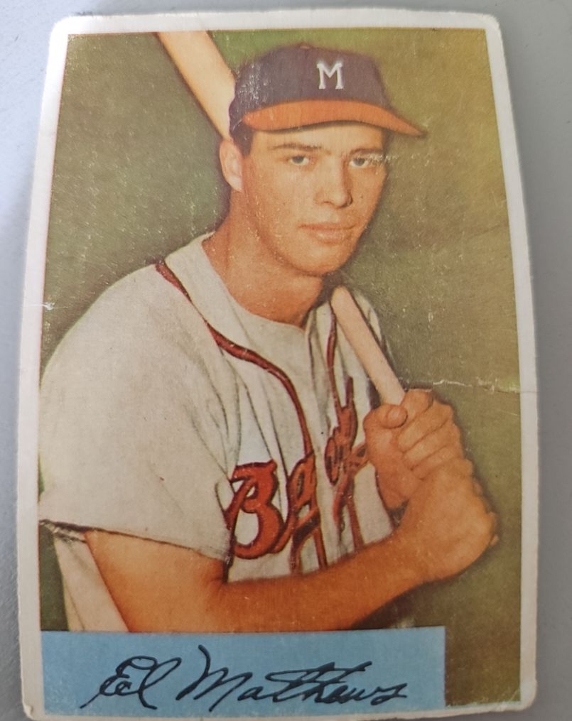 1954 Bowman #64 Eddie Mathews Milwaukee Braves — front