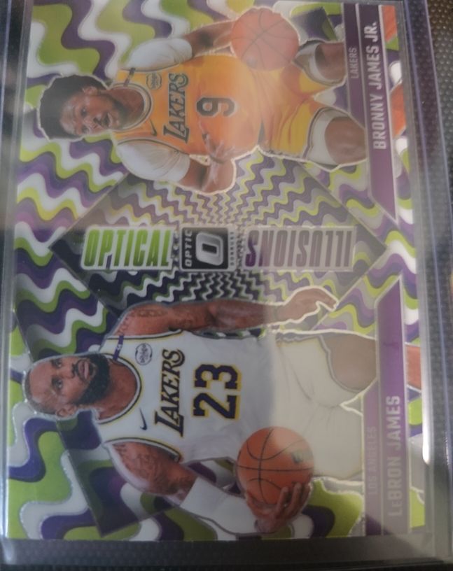 2024-25 Donruss Optic Optical Illusions #2 LeBron James & Bronny James Jr. — front