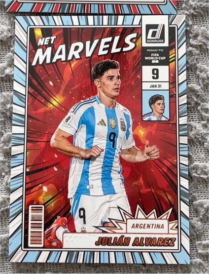2025-26 Donruss Road to FIFA World Cup Net Marvels #9 Julián Alvarez — front