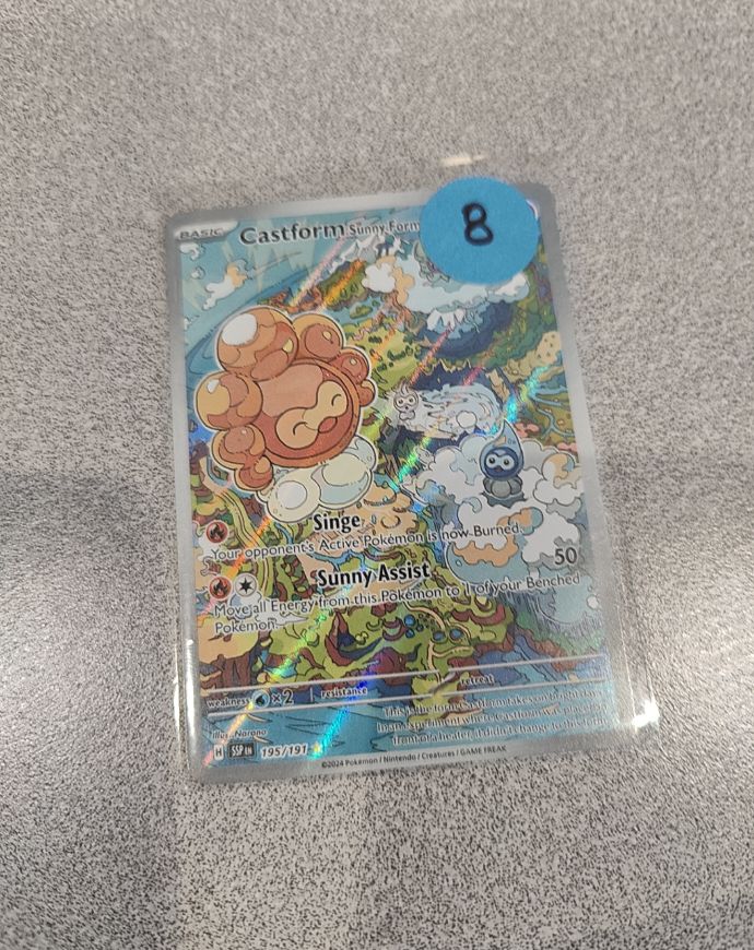 2024 Pokémon SV08: Surging Sparks #195 Castform Sunny Form — front