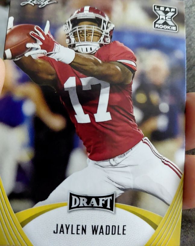 2021 Leaf Draft #28 Jaylen Waddle — front